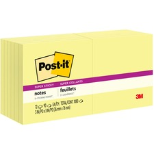 Pads In Canary Yellow, 3" X 3", 90 Sheets/pad, 12 Pads/pack