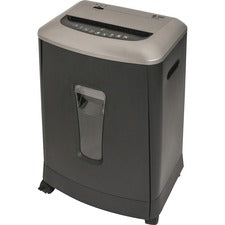 Business Source 6-gallon Bin Cross-cut Shredder - Non-continuous Shredder - Cross Cut - 16 Per Pass - for shredding Paper, Staples, CD, DVD, Credit Card - P-3 - 8.88" Throat - 10 Minute Run Time - 30 Minute Cool Down Time - 6 gal Wastebin Capacity - Black