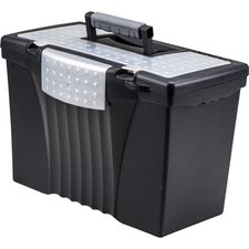 Portable Letter/legal Filebox With Organizer Lid, Letter/legal Files, 14.5" X 10.5" X 12", Black