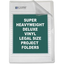 Deluxe Vinyl Project Folders, Legal Size, Clear, 50/box