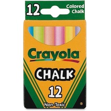 Colored Drawing Chalk, 3.19 x 0.38 Diameter, 12 Assorted Colors 12  Sticks/Set