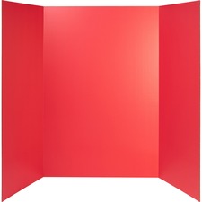 Pacon 140 lb. Watercolor Single Wall Presentation Board - 48" Height x 36" Width - Red Surface - Tri-fold, Corrugated, Recyclable, Single Ply - 24 / Carton