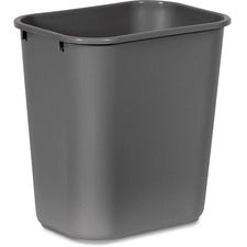 Rubbermaid Commercial 28 QT Medium Deskside Wastebaskets - 7 gal Capacity - Rectangular - Dent Resistant, Durable, Rust Resistant, Easy to Clean, Durable - 15" Height x 10.5" Width x 14.5" Depth - Plastic - Gray - 12 / Carton