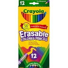 Erasable Color Pencil Set, 3.3 Mm, 2b (#1), Assorted Lead/barrel Colors, Dozen