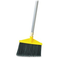 Rubbermaid Commercial Aluminum Handle Angle Broom - Polypropylene Bristle - 56" Handle Length - 1" Handle Diameter - Aluminum Handle - 6 / Carton - Gray