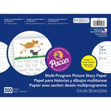 Multi-program Picture Story Paper, 16 Lb, 5/8" Long Rule, One-sided, 9 X 12, 500/pack