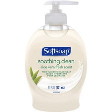 Softsoap Soothing Liquid Hand Soap Pump - Aloe Vera Scent - 7.5 fl oz (221.8 mL) - Pump Bottle Dispenser - Bacteria Remover, Dirt Remover - Hand, Skin - Pearl - Rich Lather, Recyclable, Paraben-free, Phthalate-free, pH Balanced, Biodegradable - 1 Each