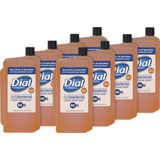 Dial Original Gold Antimicrobial Soap Refill - 33.8 fl oz (1000 mL) - Kill Germs - Skin, Hand - Orange - 8 / Carton