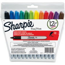 Fine Tip Permanent Marker, Fine Bullet Tip, Assorted Colors, 8/Set