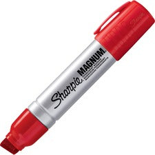 Sharpie Magnum Permanent Marker - Jumbo Marker Point - 15.87 mm Marker Point Size - Chisel Marker Point Style - Red - Silver Plastic Barrel - Felt Tip - 12 / Box