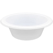 Genuine Joe Reusable Plastic Bowls - 125 / Pack - Serving - Disposable - White - Plastic Body - 1000 / Carton