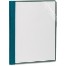 Earthwise By Oxford 100% Recycled Clear Front Report Covers, 3-prong Fastener, 0.5" Capacity, 8.5 X 11, Clear/blue, 25/box