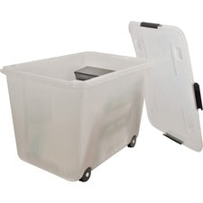 Rolling 15-gal. Storage Box, Letter/legal Files, 23.75" X 15.75" X 15.75", Clear