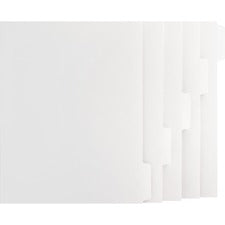 Business Source Tab Printer Economy Index Dividers - Print-on Tab(s) - 5 Tab(s)/Set - 8.5" Divider Width X 11" Divider Length - Letter - White Divider - White Tab(s) - 50 / Box