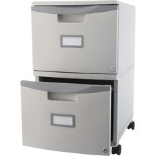 Two-drawer Mobile Filing Cabinet, 2 Legal/letter-size File Drawers, Gray, 14.75" X 18.25" X 26"