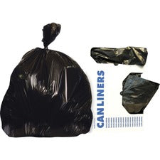 Linear Low-density Can Liners—flat Fold, Dual-dispensing, 45 Gal, 1.5 Mil, 40 X 46, Black, 100/carton
