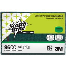 Scotch-Brite General-Purpose Scouring Pads - 9" Height x 6" Width x 9" Depth - 60/Carton - Green