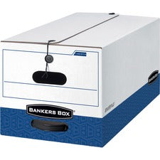 Liberty Heavy-duty Strength Storage Boxes, Legal Files, 15.25" X 24.13" X 10.75", White/blue, 12/carton
