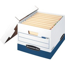 Stor/file End Tab Storage Boxes, Letter/legal Files, White/blue, 12/carton