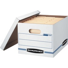 Stor/file Basic-duty Storage Boxes, Letter/legal Files, 12.5" X 16.25" X 10.5", White/blue, 12/carton