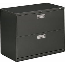 Brigade 600 Series Lateral File, 2 Legal/letter-size File Drawers, Charcoal, 36" X 18" X 28"