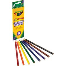 Long-length Colored Pencil Set, 3.3 Mm, 2b (#1), Assorted Lead/barrel Colors, 8/pack