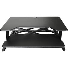 Kantek Desktop Riser Workstation Sit To Stand Black - 5.3" Height x 35" Width x 24" Depth - Desktop - Black