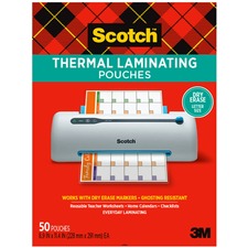 Scotch Dry Erase Thermal Laminating Pouches - 50 Count