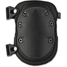 Ergodyne Wide Slip Resistant Rubber Cap Knee Pad - Abrasion Resistant, Slip Resistant, Puncture Resistant, Buckle Closure - Black - 2 / Pair