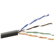 Belkin Category 6 Stranded Bulk Cable - 1000 ft Category 6 Network Cable for Network Device - First End: 1 x Bare Wire - Second End: 1 x Bare Wire - 1.2 Gbit/s - 24 AWG - Black - 1 Each