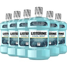 LISTERINE&reg; COOL MINT Antiseptic Mouthwash - For Plaque, Bad Breath, Gingivitis - Mint - 1.59 quart - 6 / Carton