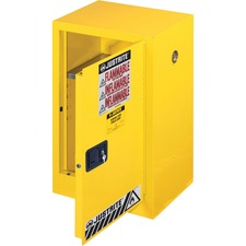 Justrite Flammable Liquid Cabinet - 18" x 23.3" x 35" - 1 x Shelf(ves) - 1 x Front Open Door(s) - Yellow