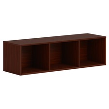 HON Mod Wall Mounted Storage | Open | 48"W | Traditional Mahogany Finish - 48" x 14" x 39.8" - Finish: Mahogany