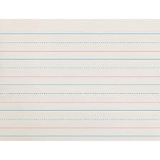 Zaner-Bloser Broken Midline Ruled Paper - Printed - 1.13" Ruled - 30 lb Basis Weight - 8" x 10 1/2" - White Paper - 500 / Ream