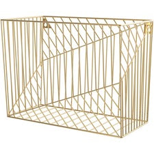 U Brands Vena Hanging File Basket - 6.8" Height x 9.5" Width12.4" Length - Desktop - Gold - Metal - 1 Each