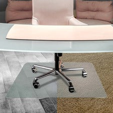 Cleartex UnoMat Hard Floor/Very Low Pile Chair Mat - Floor, Hard Floor - 53" Length x 48" Width x 74.8 mil Thickness - Polycarbonate - Clear