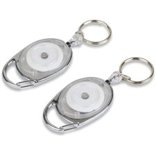 Tatco Reel Key Chain with Chrome Carabiner - 6 / Pack - Chrome