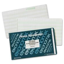 Ekonomik Standard Size Triple Function Check Registry - 40 Sheet(s) - Wire Bound - 14.75" x 8.75" Sheet Size - 18 Columns per Sheet - White Sheet(s) - Green Print Color - Recycled - 1 Each