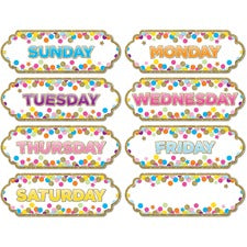 Ashley Magnetic Confetti Days Timesavers - 8 - Die-cut, Write on/Wipe off - 1 Each - Multicolor