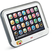 Fisher-Price Pretend Tablet Learning Toy With Lights And Music, Gray, Baby And Toddler Toy - Skill Learning: Music, Light, Sound, Letter, Word, Songs - 1-3 Year - Gray
