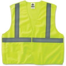 GloWear Lime Econo Breakaway Vest - Reflective, Machine Washable, Lightweight, Hook & Loop Closure, Pocket - 2-Xtra Large/3-Xtra Large Size - Lime - 1 Each
