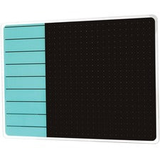 Floortex Viztex Dry-erase Magnetic Glass Whiteboard - Teal - 17" (1.4 ft) Width x 23" (1.9 ft) Height - Teal/Jet Black Glass Surface - 1 Each