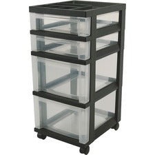 IRIS Mini Storage Cart - 4 Drawer - 4 Casters - Plastic - x 14.3 IRIS Mini Storage Cart - 4 Drawer - 4 Casters - Plastic - x 14.3