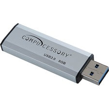 Compucessory 8GB USB 3.0 Flash Drive - 8 GB - USB 3.0 - Silver - 1 Year Warranty - 1 Each