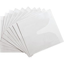 Compucessory Self-Adhesive Poly CD/DVD Holders - 1 x CD/DVD Capacity - White - Polypropylene - 50 / Pack