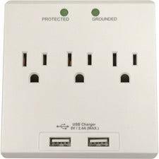 Compucessory Wall Charger Station - 3 x AC, 2 x USB - 2.40 A