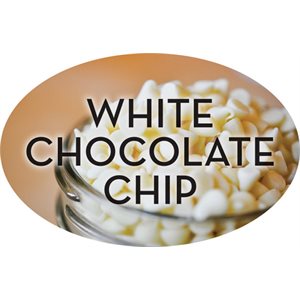 Label - White Chocolate Chip 4 Color Process 1.25x2 In. Oval 500/rl