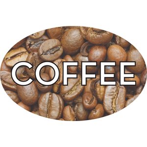 Label - Coffee 4 Color Process 1.25x2 In. Oval 500/rl