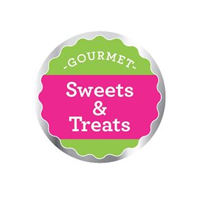 Label - Gourmet Sweets & Treats White/4 Clear Process 2 In. Circle 500/Roll