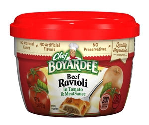 Chef Boyardee Beef Ravioli Microwave Meals-7.5 oz.-12/Case
